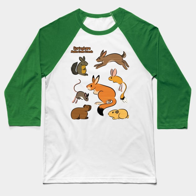 Springhare Makes Some Friends Baseball T-Shirt by DeguArts